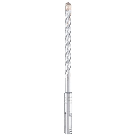 IRWIN IW2039120 silver masonry drill bit, straight-on angle, spiral fluted tip, photography on white background.