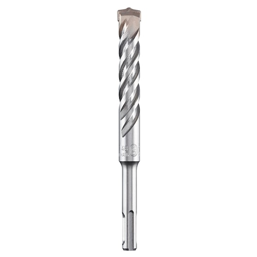 IRWIN IW2039124 rotary hammer drill bit with spiral flute design, silver, front angle on white background.
