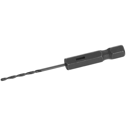 IRWIN IW3035101 black hex shank drill bit, side angle on white background.