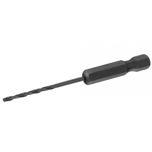 IRWIN IW3035110 black hex shank drill bit, side angle on white background.