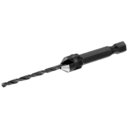 IRWIN drill and countersink bit, black metal, hex shank, side angle, SKU IW3035111