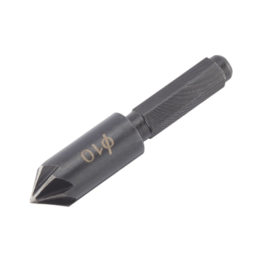 IRWIN IW3035116 black countersink drill bit with fluted tip, angled photo on white background.