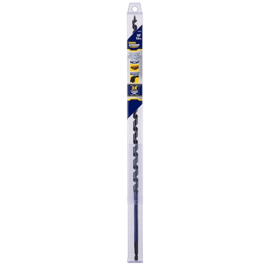 IRWIN auger drill bit IWAX3005 in clear retail packaging, front angle on white background.