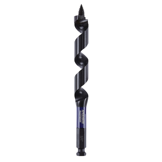 IRWIN IWAX3017 auger drill bit with hex shank, black finish, product photo on white background