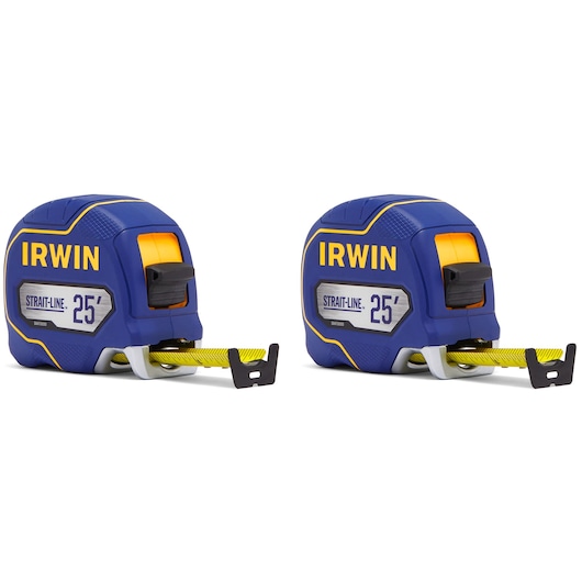 IRWIN (R) Strait-line (R) 25 ft. Tape Measure 2-pack Beauty 1/4 Turned, 3 Inches Out