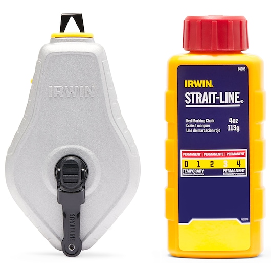 IRWIN® STRAIT-LINE® CLASSIC  Aluminum Chalk Reel w/ Red Chalk Straight on Beauty