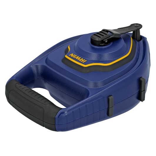 IRWIN chalk reel IWHT48446, blue and black, angled view on white background.
