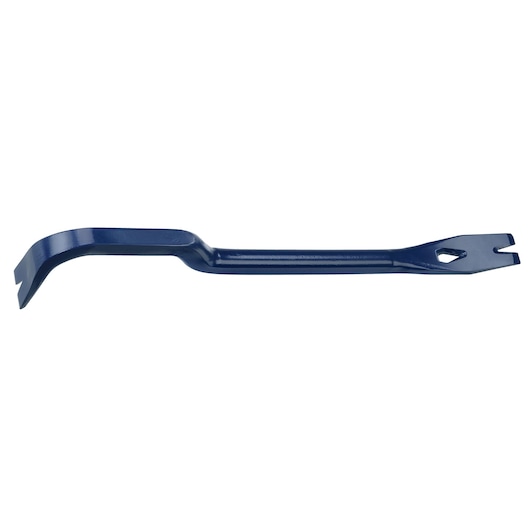 IRWIN blue steel pry bar IWHT55180, angled flat bar tool, side view on white background.