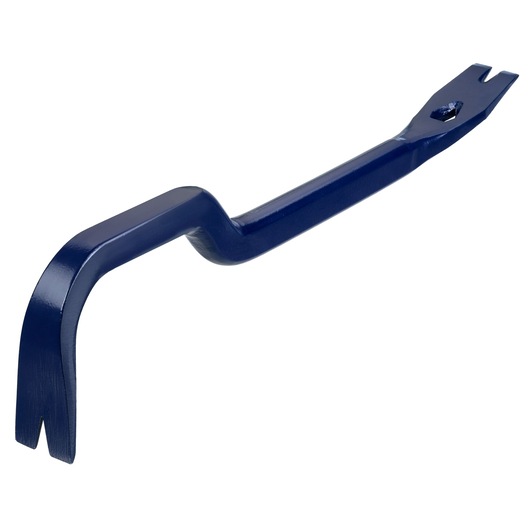 IRWIN IWHT55180 blue steel pry bar with angled design shown on white background, side angle.